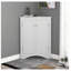  Armoire de rangement blanche triangulaire avec tablettes réglables, armoire de coin autoportante pour la salle de bain, la cuisine et la maison, conception peu encombrante-378396499