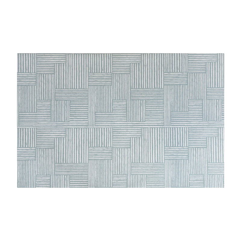 Tapis de cuisine anti-dérapant Un-Rug Organic Squares par Matterly, Rectangle 1 pi 11 po x 2 pi 11 po, Gris / bleu
