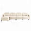 Canapé modulaire en chenille 4 places avec 2 coussins et repose-pieds-255783413