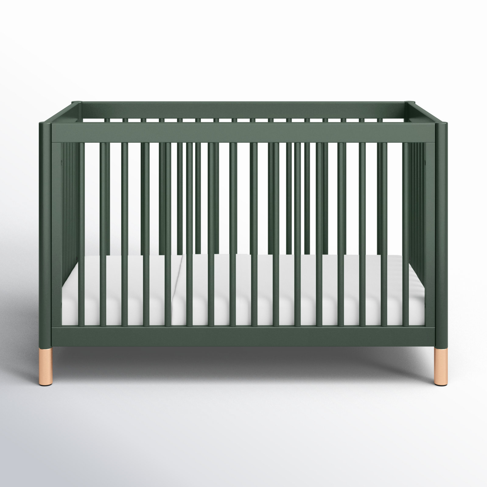 Gelato Pine 4-in-1 Convertible Crib, Forest Green/Beige