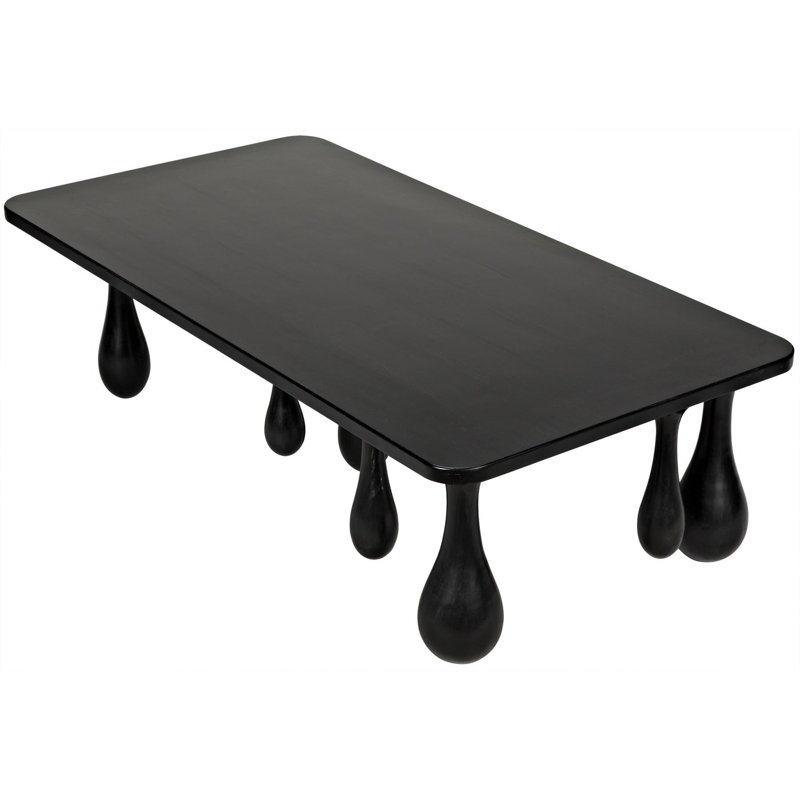 Noir Hand-Rubbed Black Drop Coffee Table, 33x64 in