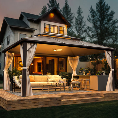 Pavillon de jardin en aluminium l 16 pi. X P 12 pi. 