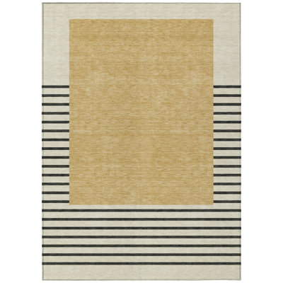 Sienna Gold Washable Indoor-Outdoor Rug - 