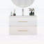 Meuble-lavabo mural blanc brillant 30 po avec lavabo, double tiroir, lavabo en céramique, poignée longue en métal, installation facile