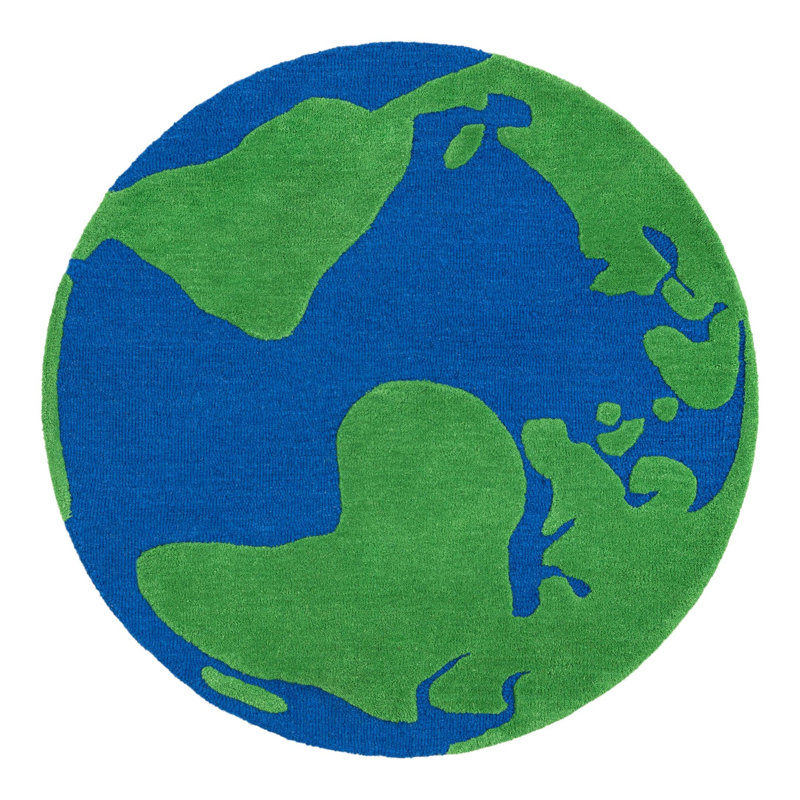 Unique Loom Earth Playtime Kids Wool Rug, Round 4'1"