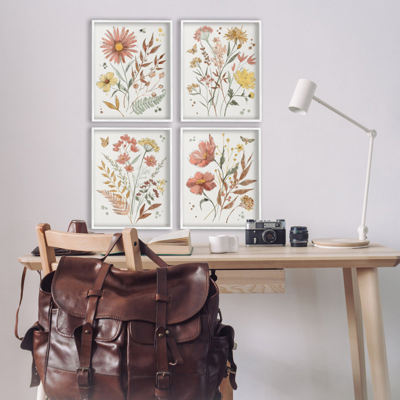 «Full Bloom Botanicals», ensemble de 4 impressions sur toile encadrées, design par Anne Tavoletti, H 20 po x l 64 po