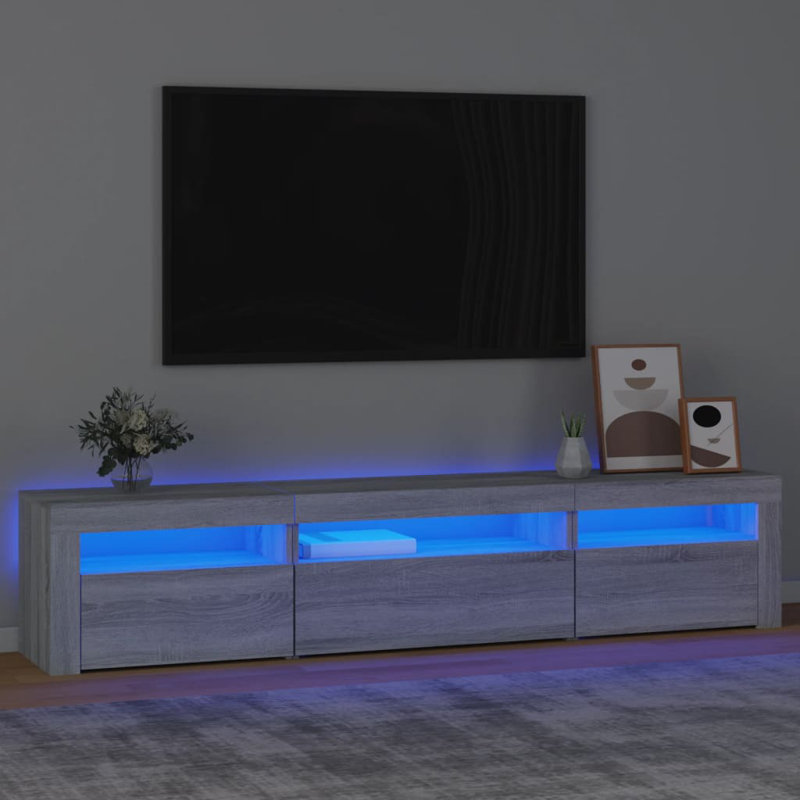 Adalena Unfinished TV Stand for TVs up to 88", Grey Wood