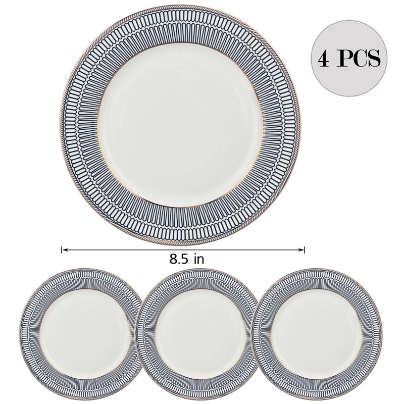 Assiette plate en porcelaine de 8,5 po Collantes, ensemble de 4