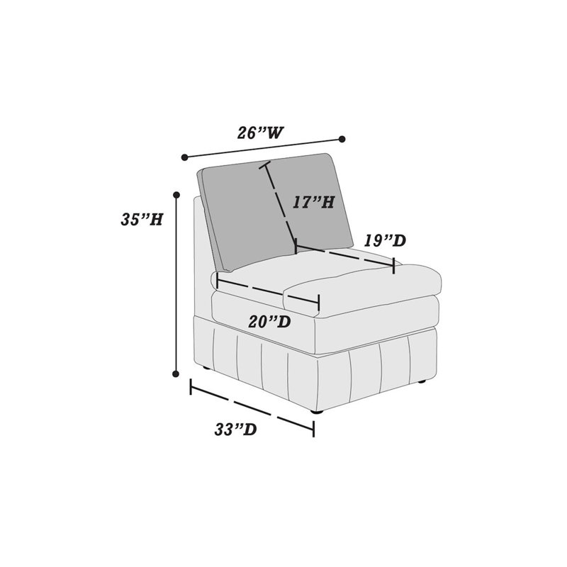 Fauteuil de chambre l 26 po Maudean, Microfibre / microsuède vison