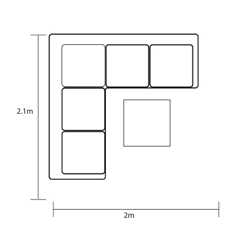 Vienna Square Corner Lounger Set With Intergrated Lounger