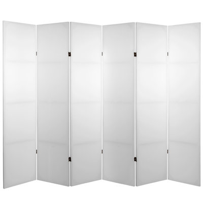 Nayona 6 ft. Tall Folding White Canvas Room Divider