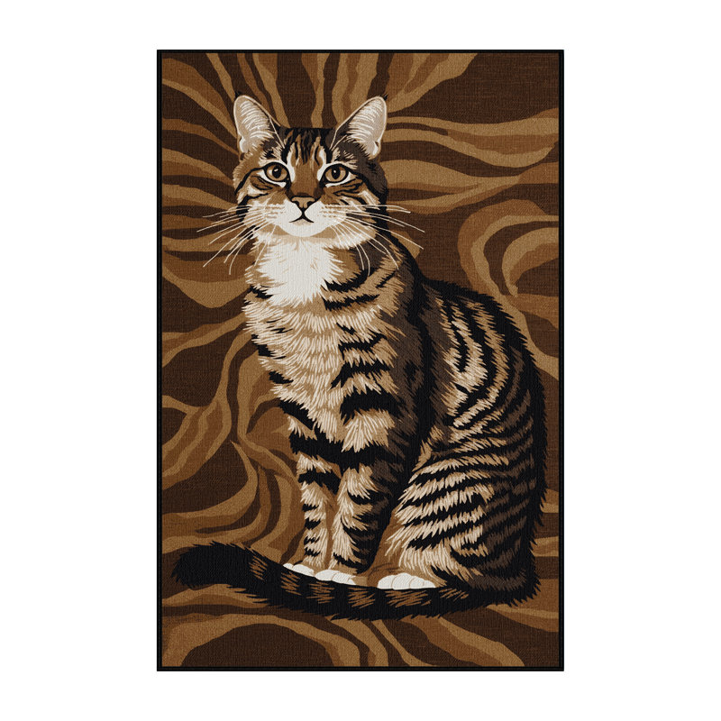 Washable American Shorthair Cats Area Rug, Rectangle 6' x 9'