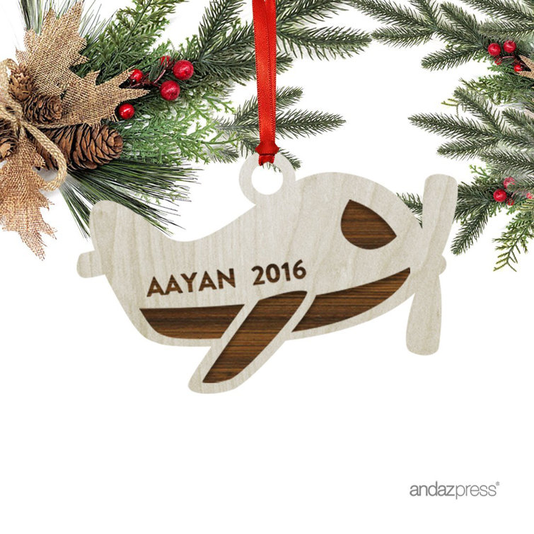 The Holiday Aisle® Airplane Shaped Ornament with Gift Bag