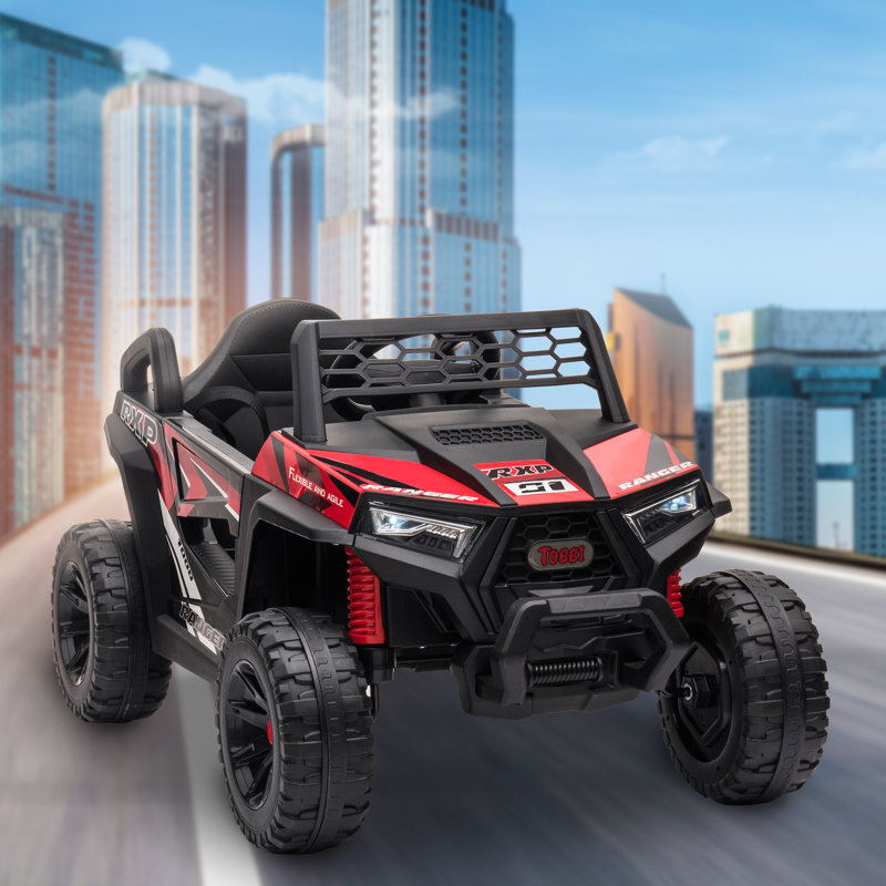 12V Black and Red Kids Off-Road UTV Ride-On