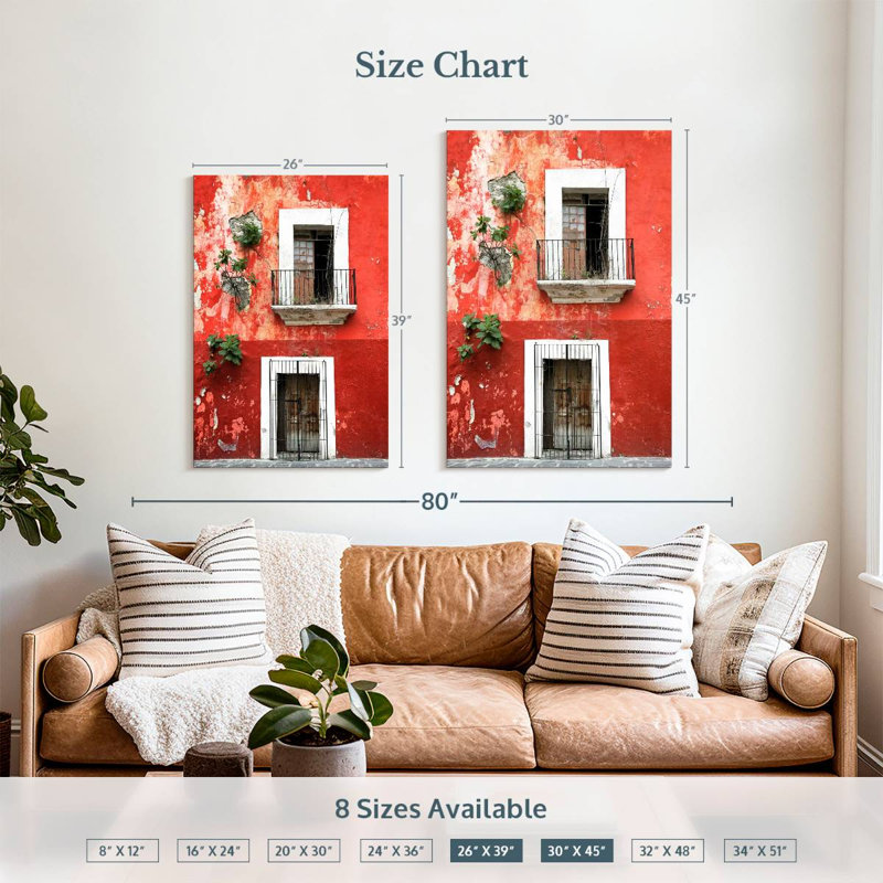 Lilie Red Facade, 39" H x 26" W