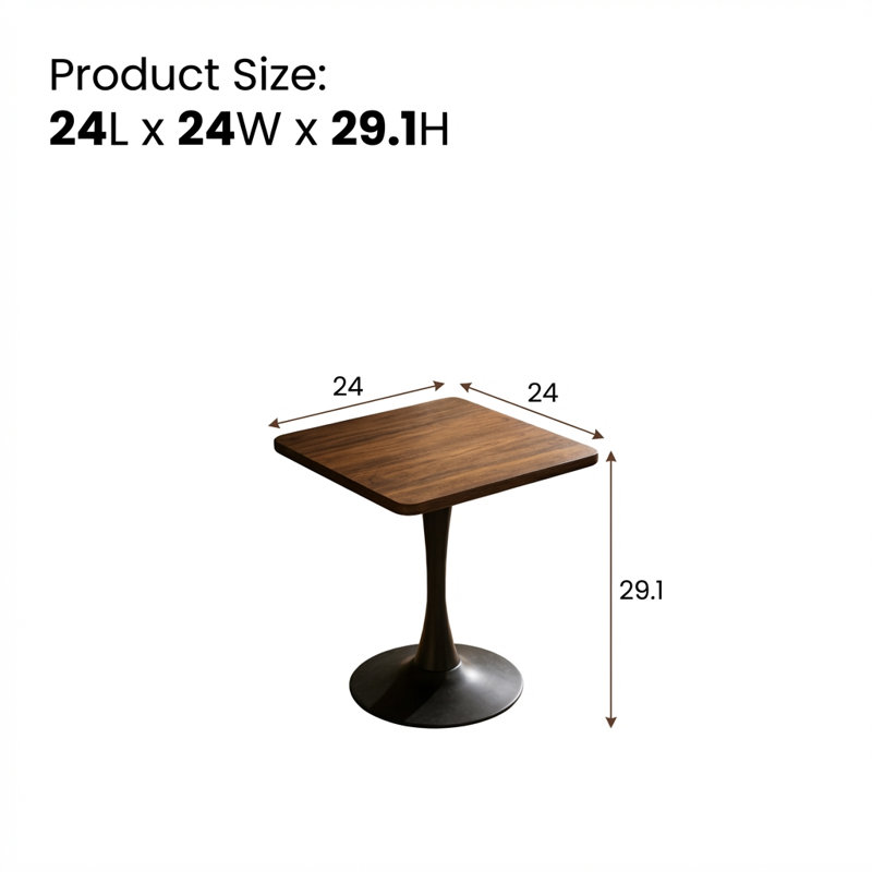 Table de salle à manger compacte, H 29,1 po x L 24 po x l 24 po