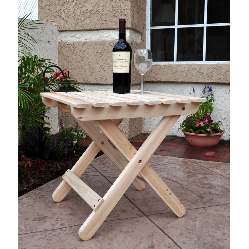  Table d'appoint carrée pliante d'extérieur Grandview assemblée, Naturel