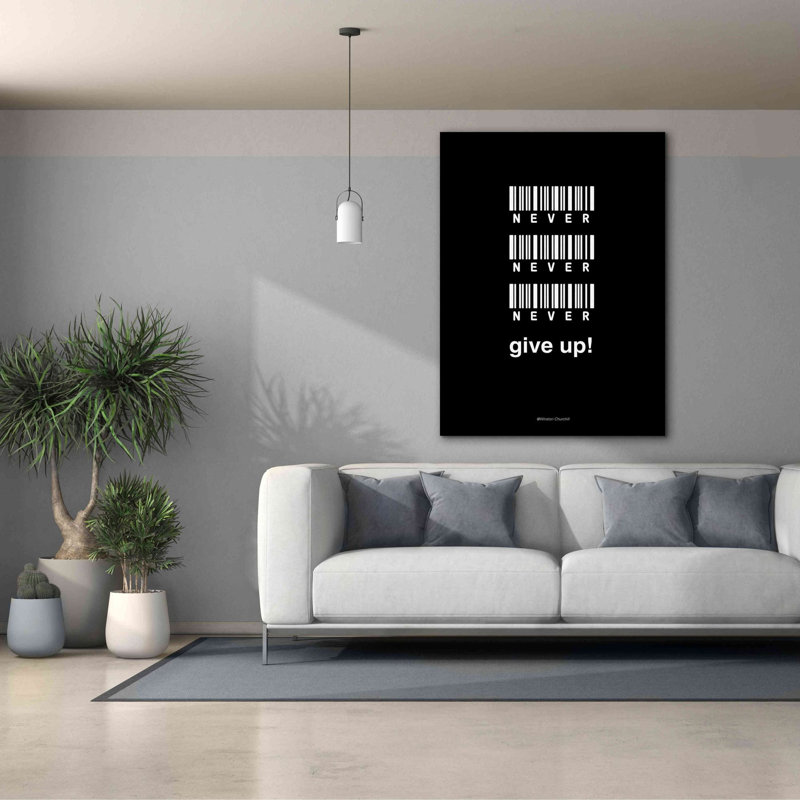 «Never donner vers le haut» par Design Fabrikken, art mural sur toile giclée, H 54 po x l 40 po x P 1,5 po