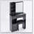 Compact 29.2-Inch Vanity Table With Left Drawer, Cushioned Stool, Large Sliding Mirror, And Multi-Layer Storage For Small Spaces-401244968