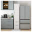 Armoire de cuisine blanche avec tablettes et tiroirs réglables