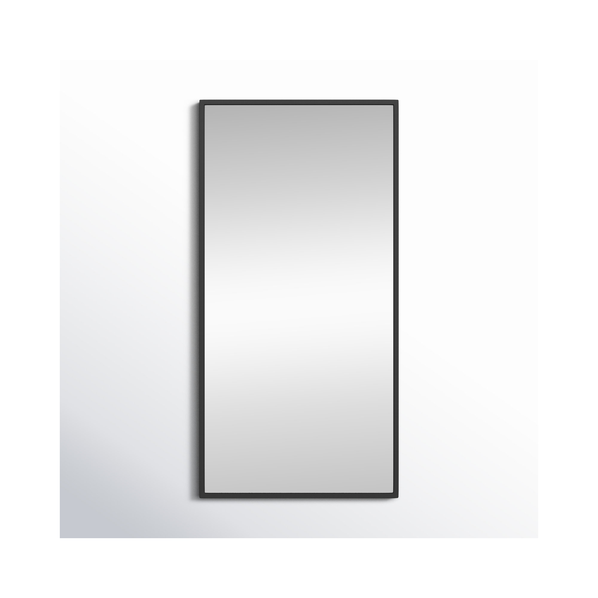 Sabine Metal Rectangle Wall Mirror, Black, 36" x 18"