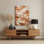Abstrait aquarelle 83, art mural en métal beige
