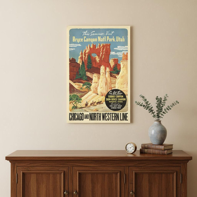 Art mural rétro des années 1920 sans cadre Adirondack, H 24 po x l 16 po x P 0,1 po