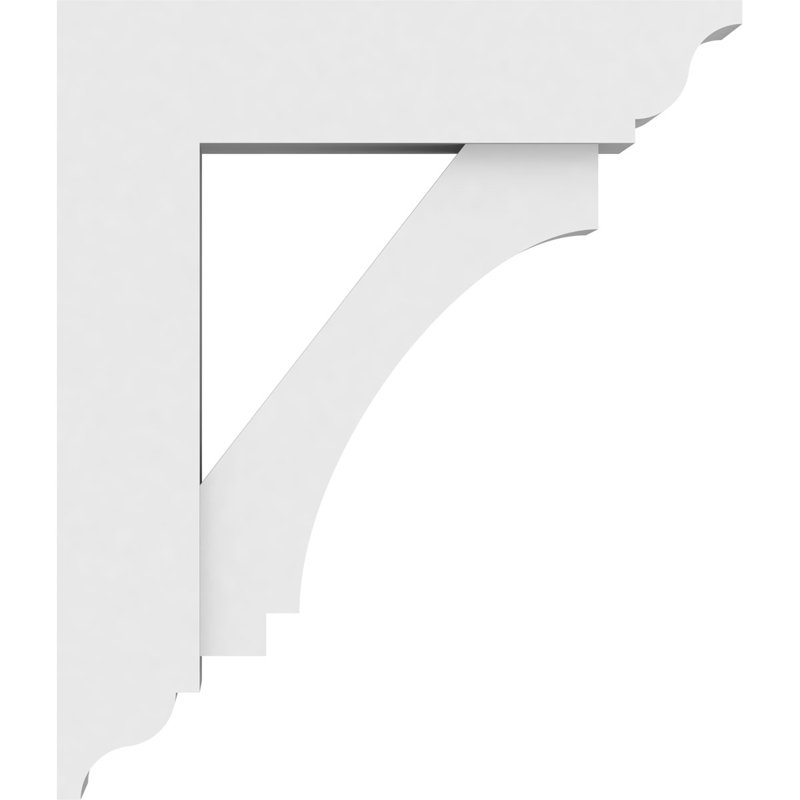 Support standard en PVC de qualité architecturale avec extrémités traditionnelles, H 14 po x l 3 po x P 12 po