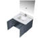 Gris foncé foncé 30 po Meuble-lavabo avec comptoir en marbre, robinet, miroir à DEL et attrait élégant-481907803