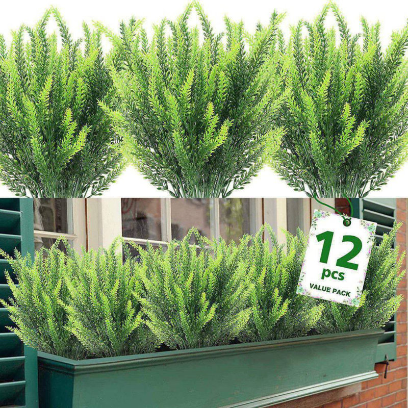 Primrue 12 Bundles Artificial Fake Flowers Faux Plastic Plants for Home ...