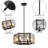 Leyla 6 - Light 20"W Dimmable Dark Bronze Drum Chandelier with Clear Glass for Dining Room or Living Room-1445206186
