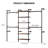62''- 91'' Wide L Shaped/C Shaped Metal Pipe Clothing Rack Wall Mounted With 6 Wooden Shelves & 4 Telescopic Rods-1966907445
