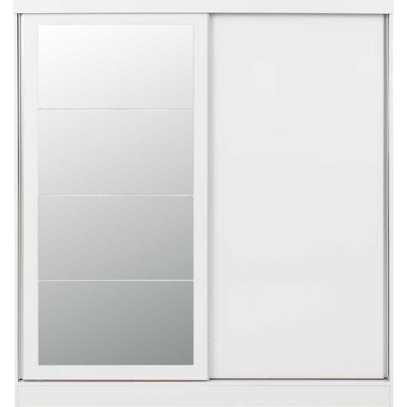Cascio 2 Door Sliding Wardrobe, White/Silver