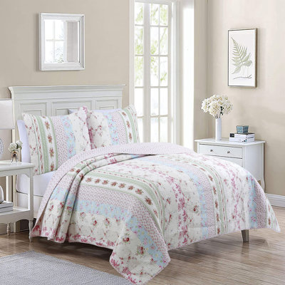 Cotton Floral Quilt Set