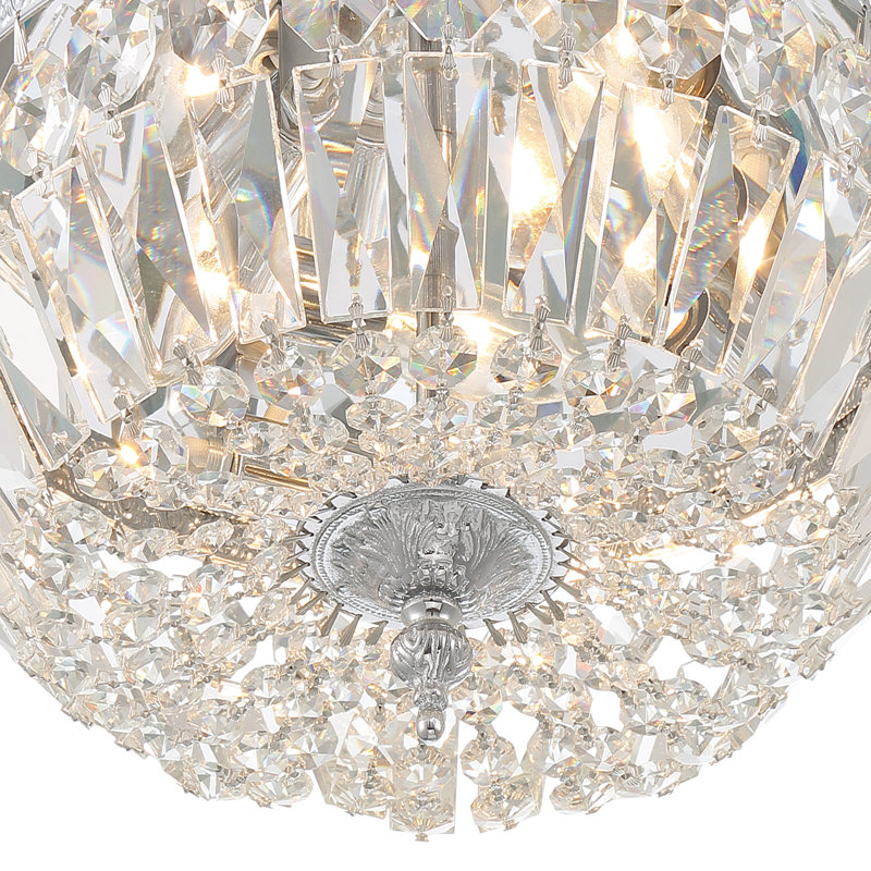 Plafonnier encastré 12 po Wehr, Chrome / bois majestueux poli
