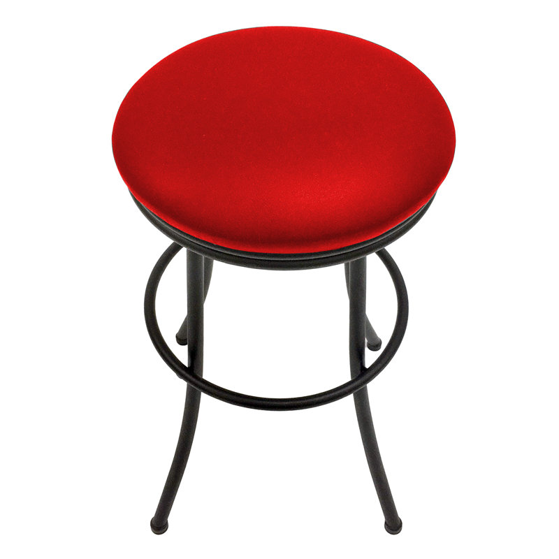 Cernobbio Swivel Upholstered Counter Stool with Metal Frame, Fire Red, Extra Tall (35" Seat Height), White
