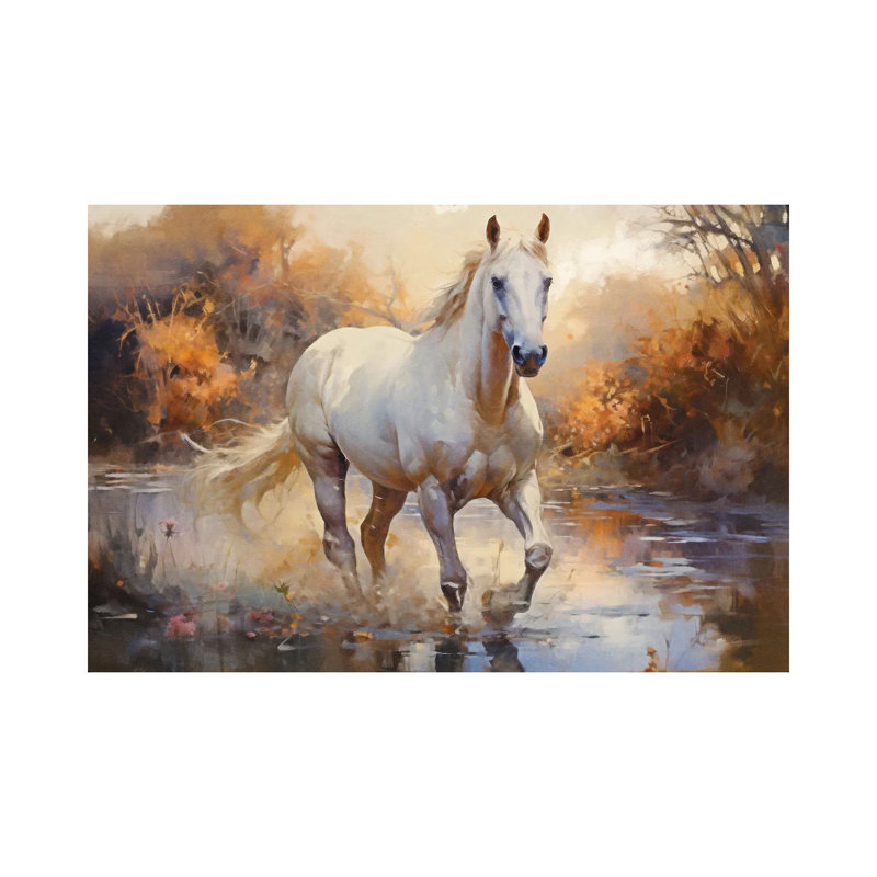 Arabian Horse II - reproduction d'art murale encadrée, H 12 po x l 18 po, Toile tendue, Ne s’applique pas