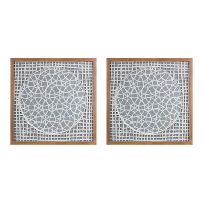 Framed Paper Mache Wall Art 19.5"SQ-88959DS