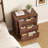 Lyra 3 Drawer Nightstand Set of 2, Fluted Wood Nightstand, Bedside Table Set of 2, 23.9'' H X 22.8'' W X 15'' D, Walnut-373400369-373400367
