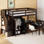 Lit mezzanine simple avec bureau et garde-robe Lit mezzanine avec mobilier multifonctionnel pour chambre à coucher-1666140598