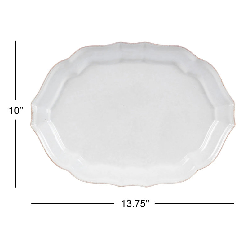 Impressions Stoneware Platter, 1" H x 10" W x 13.75" L