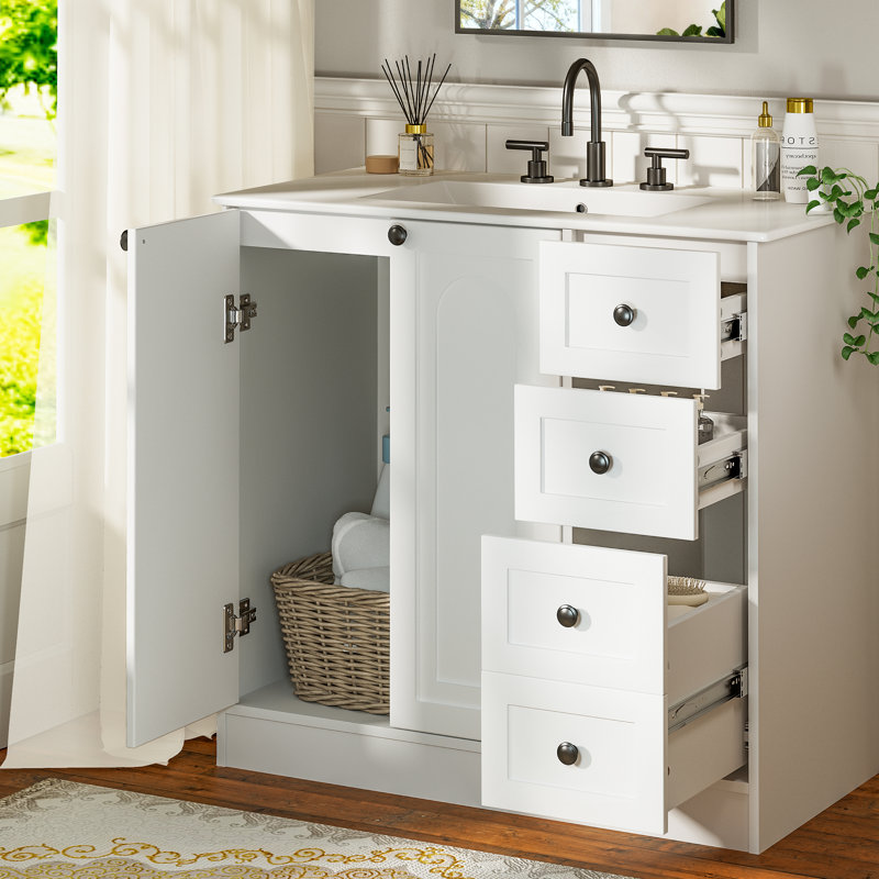 36'' Single Bathroom Vanity With Ceramic Top