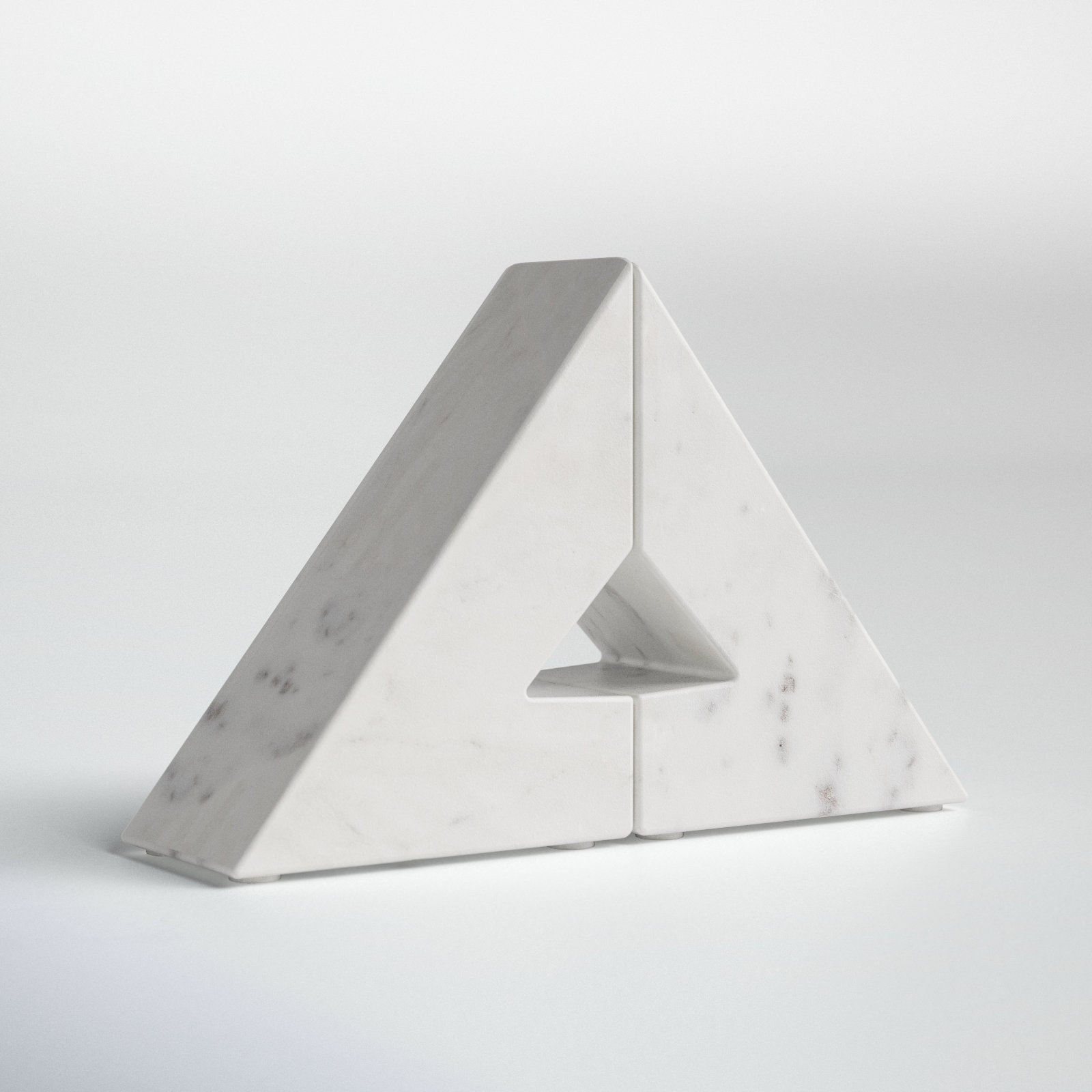 Marble Triangle Bookends
