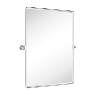 Woodvale Metal Framed Beveled Pivoting Wall Mirror 