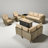 Sorella 11-Piece PE Wicker Outdoor Patio Furniture Set with 54" Propane Fire Pit Table & Solar-Powered Lighting-71144955
