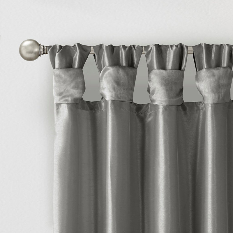Panneau de rideau de fenêtre Twist Tab, L 50,2 po x L 95,06 po, Gris