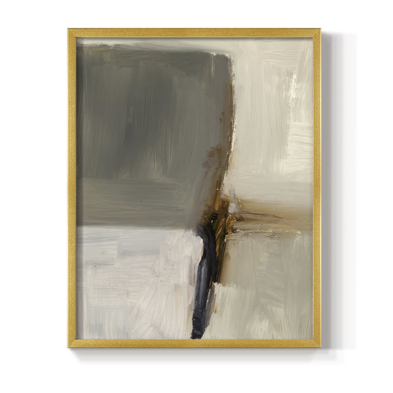 "Neutralité segmentée I", H 21 po x l 17 po, Doré