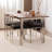 Retro Nut-Brwon Rectangular Solid Wood Steel Dining Table