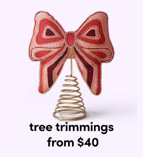 Pink beaded bow Christmas tree topper — tree trimmings from $15