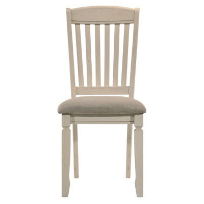 Tan And Cream Slatted Back Side Chairs (Set Of 2)